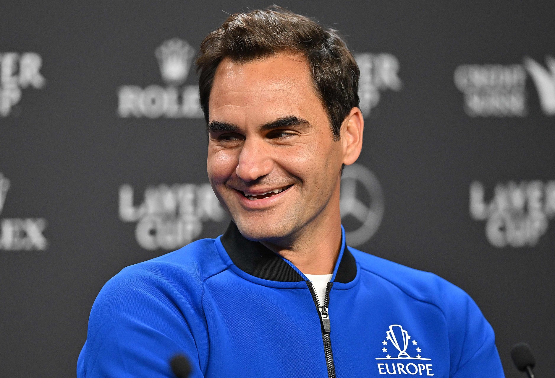 Roger Federer en la previa de la Laver Cup. Foto: AFP.