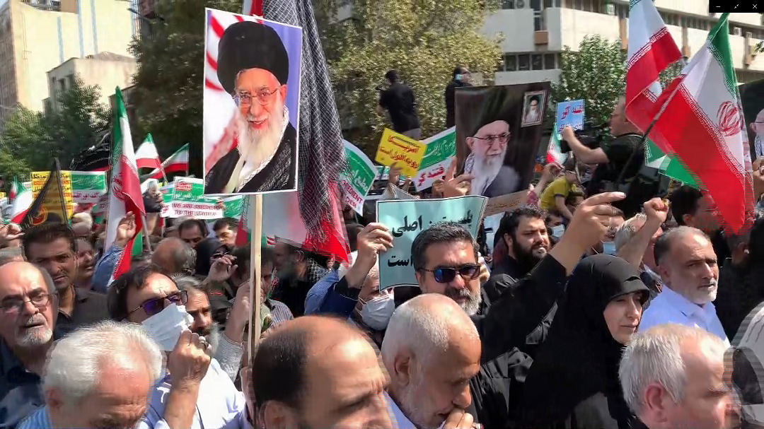 Protestas pro hiyab en Irán. Foto: Captura de video de EFE