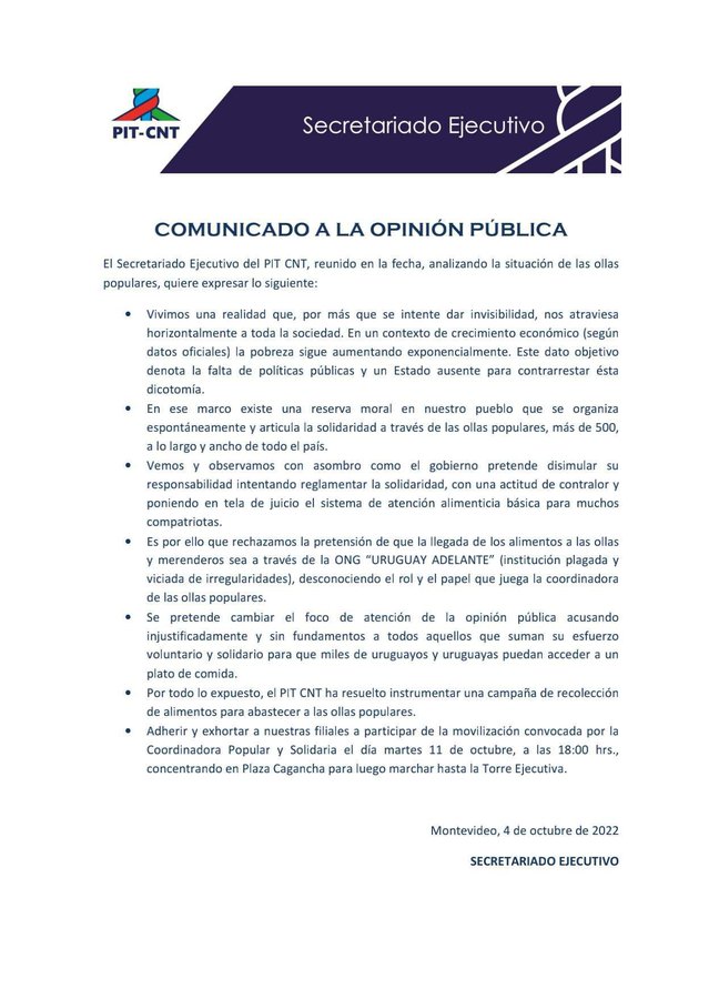 Comunicado Pit-Cnt
