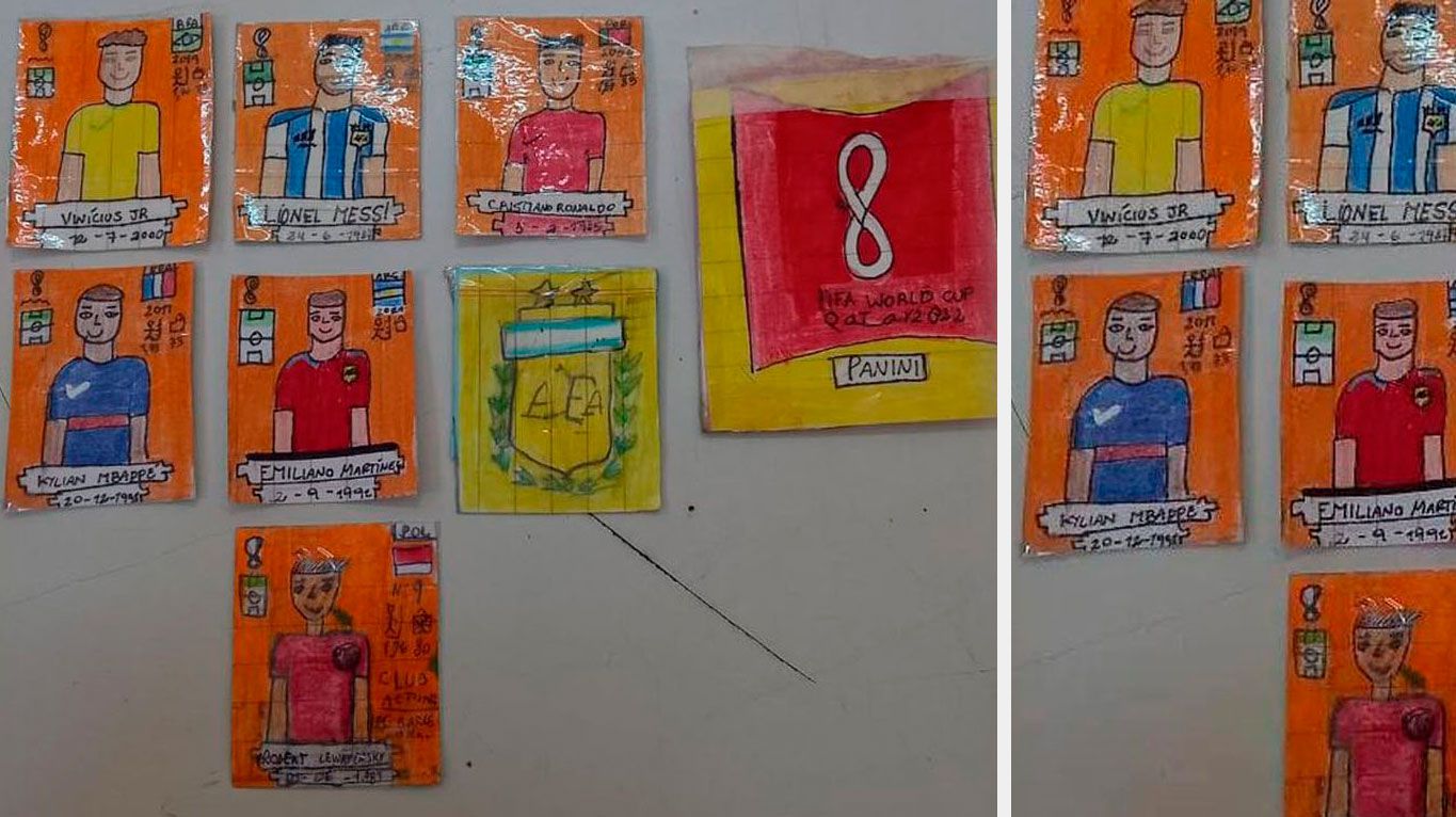 Las figuritas del Mundial que dibujaron los niños. Foto: TN.