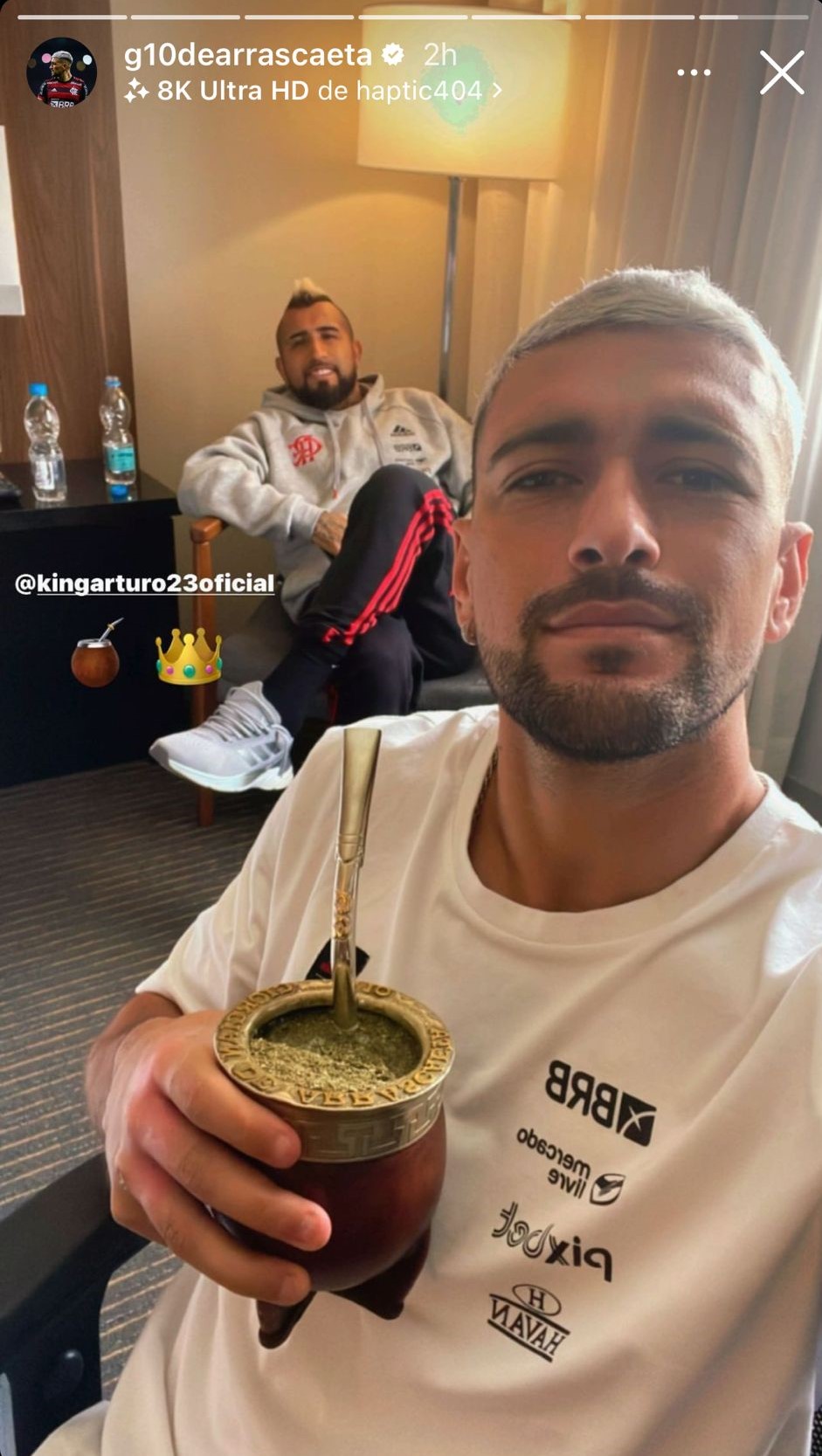 Arturo Vidal y Giorgian De Arrascaeta. Foto: Instagram Giorgian De Arrascaeta.