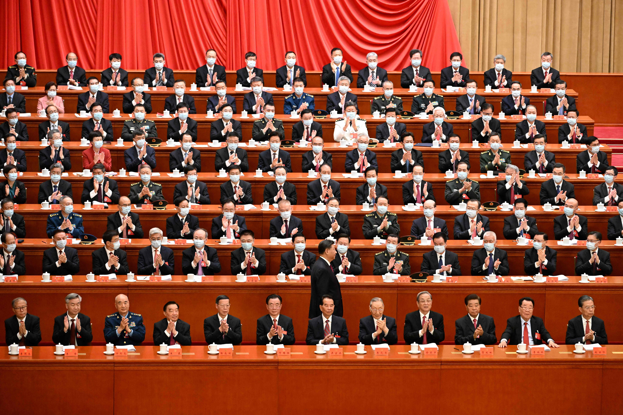 Xi Jinping en Congreso del Partido Comunista de China en el Gran Salón del Pueblo de Pekín
