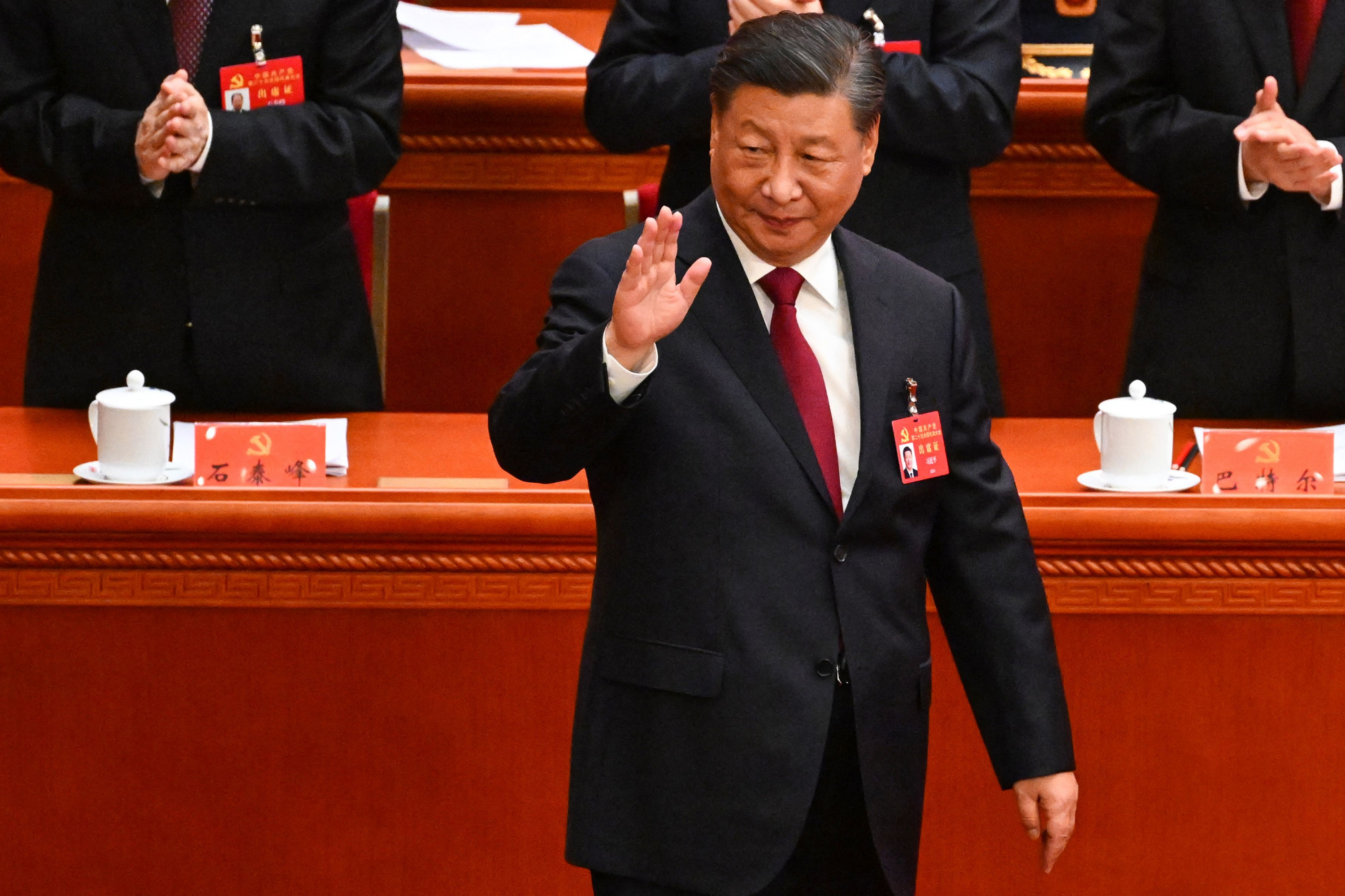 Xi Jinping en Congreso del Partido Comunista de China en el Gran Salón del Pueblo de Pekín