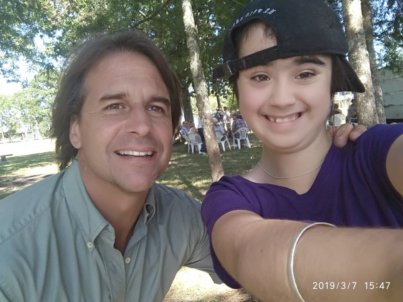 Selfie de Lupe y Luis Lacalle Pou Foto: Claudia Méndez