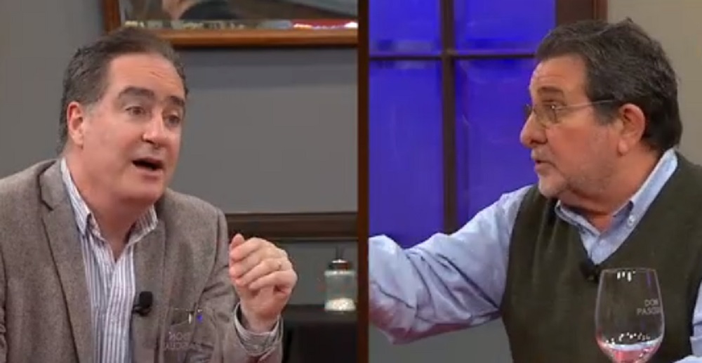 Nicolás Lussich vs. Lalo Fernández en "Polémica en el bar". Foto: Captura de Canal 10