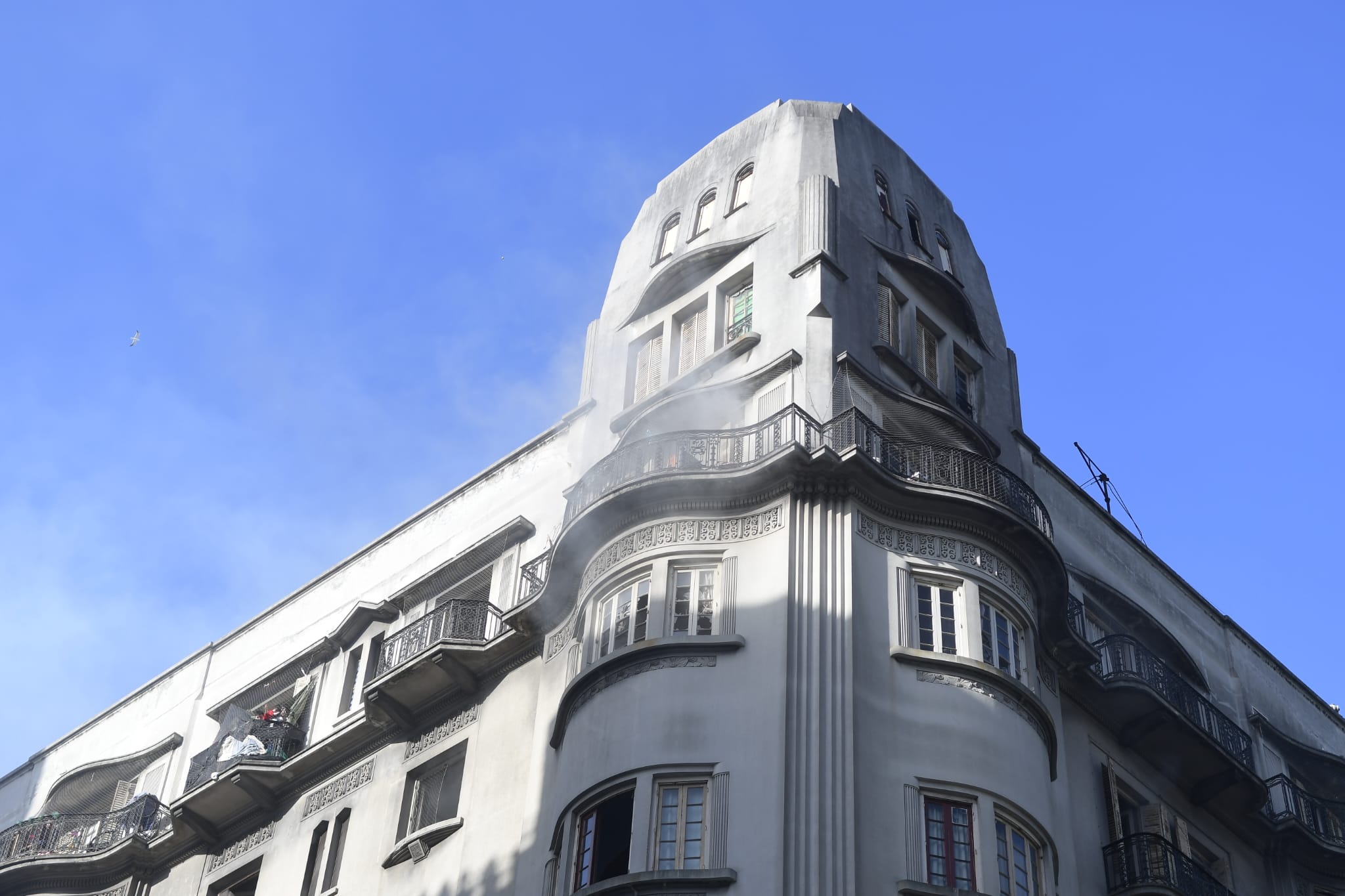 Incendio en el hotel Aramaya, del Centro de Montevideo