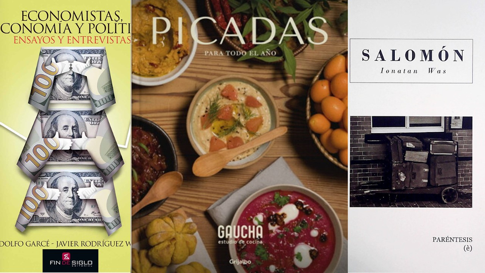 Collage "Economistas, economía y política", "Picadas para todo el año" y "Salomé". Foto: Difusión