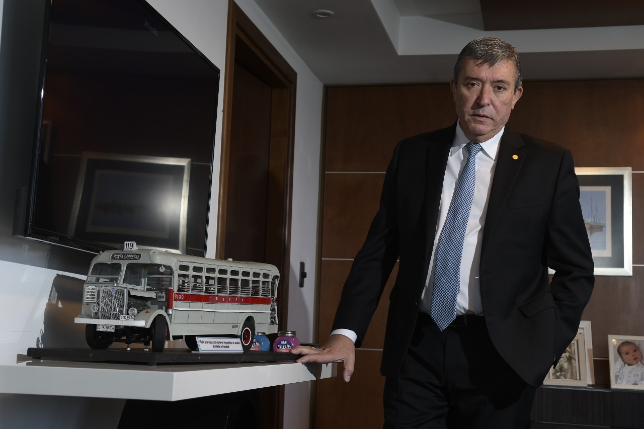 Juan Salgado, presidente de Cutcsa, en su oficina. Foto: Leonardo Mainé.