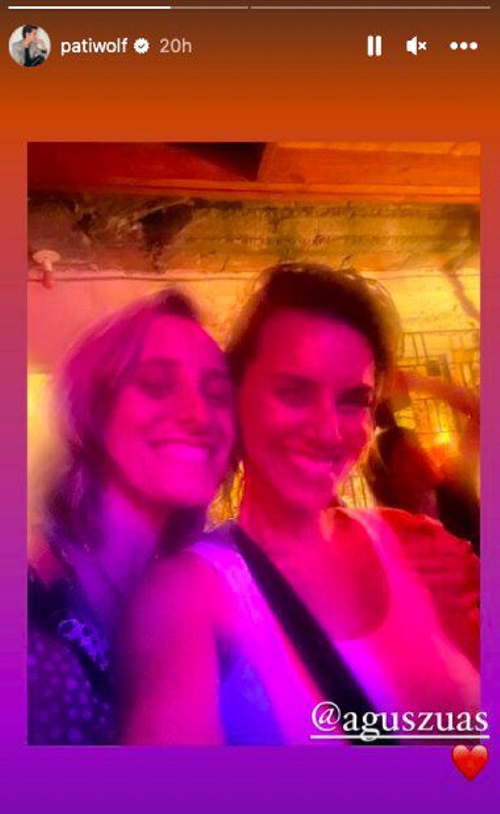 El reencuentro de Patricia Wolf y Agustina Zuasnabar. Foto: Instagram @patiwolf