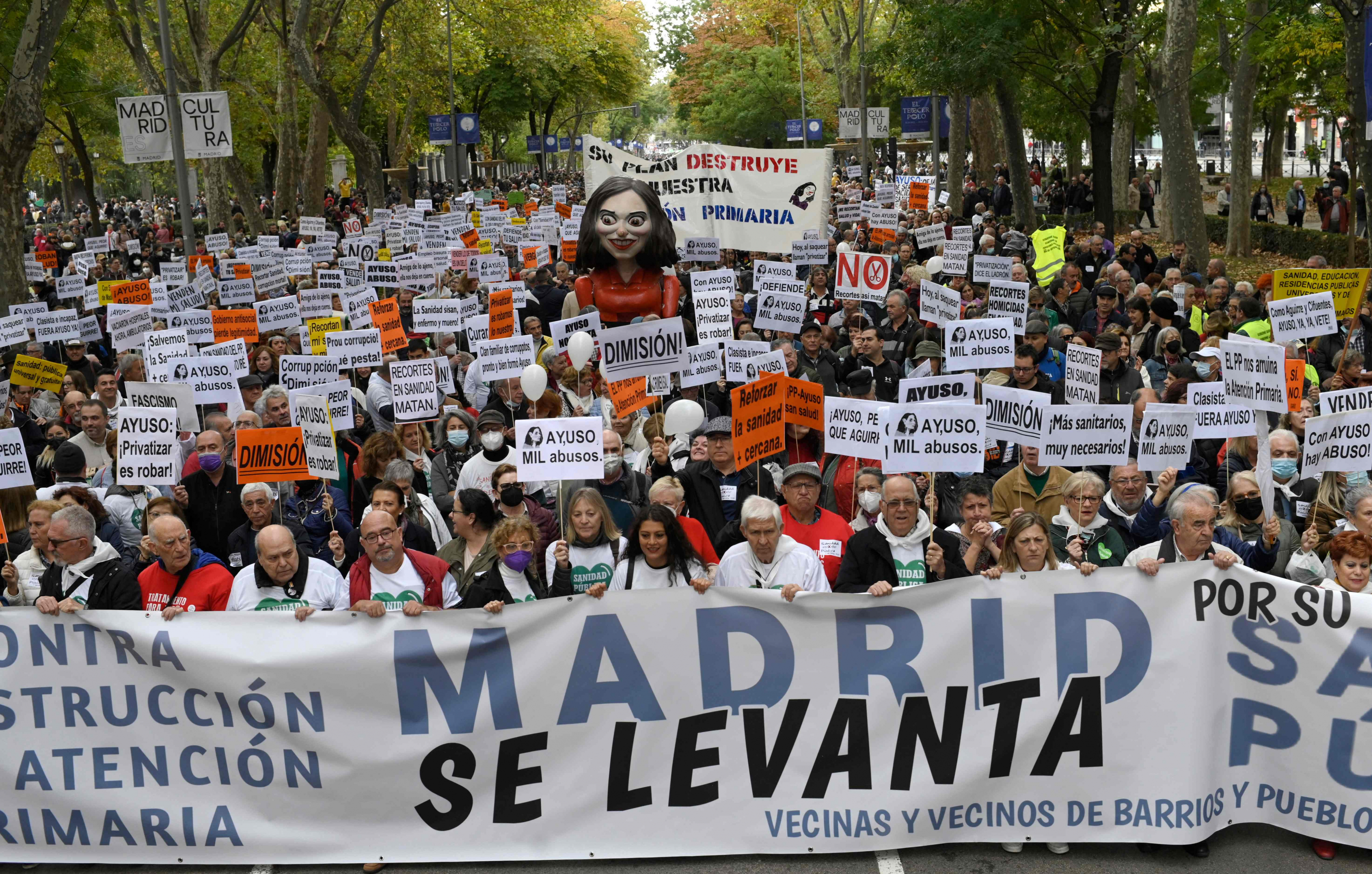 Una de las protestas más masivas en Madrid en años. Foto: AFP