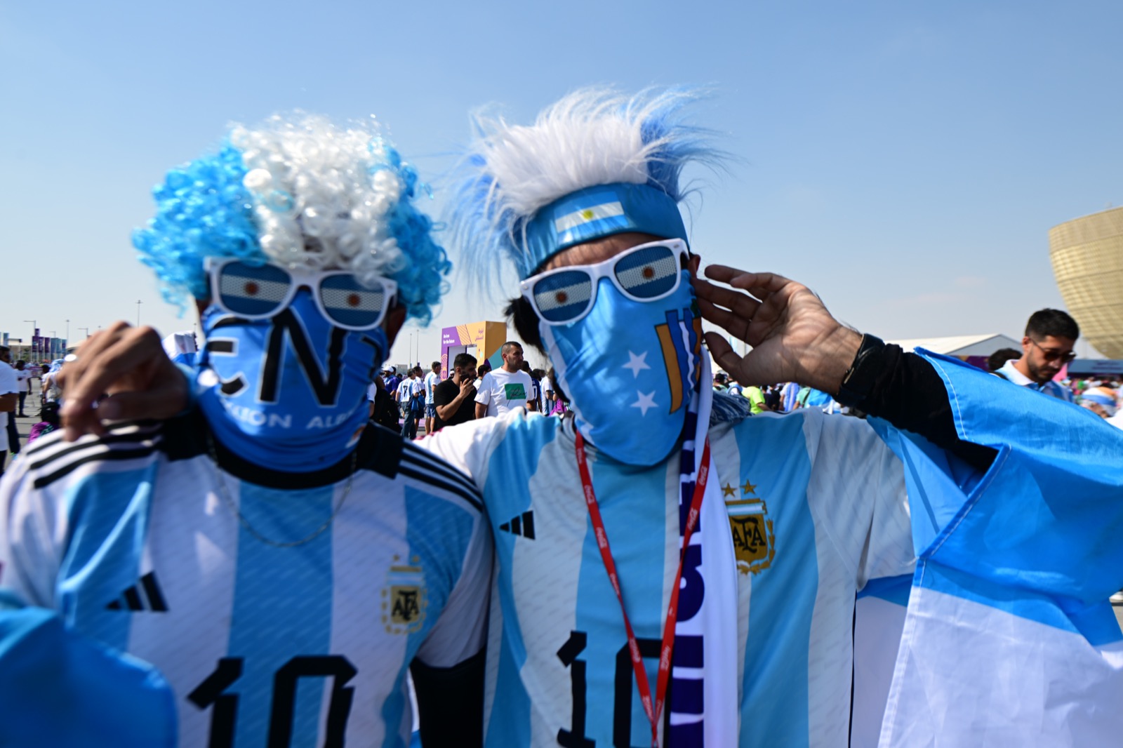 El color de los hinchas de Argentina en Qatar 2022. Foto: Nicolás Pereyra.