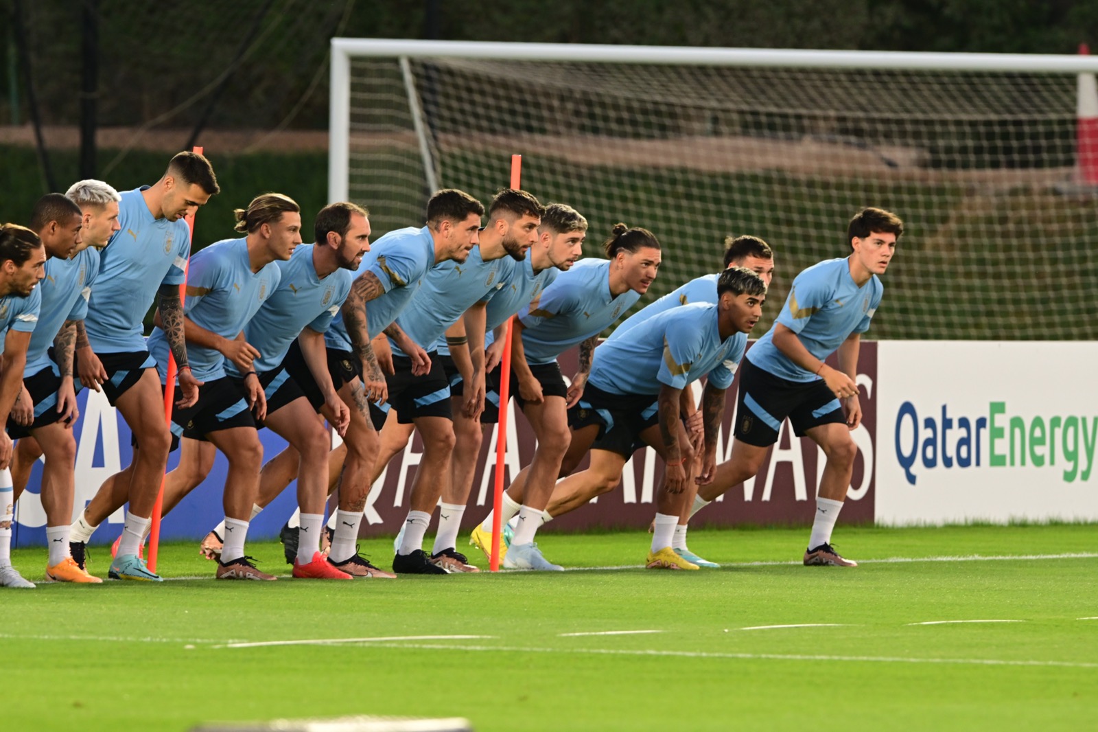 Último entrenamiento de Uruguay previo al debut en el Mundial de Qatar 2022. Foto: Nicolás Pereyra.