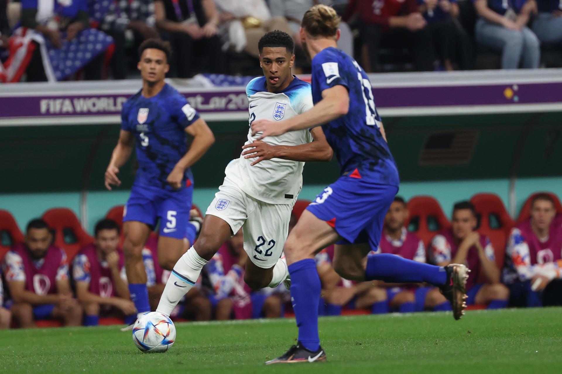 Inglaterra vs. Estados Unidos. Foto: EFE.