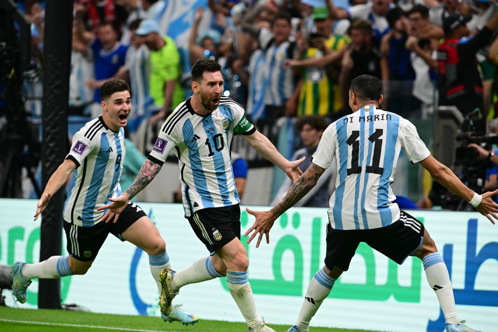 El festejo de Messi ante México. Foto: Nicolás Pereyra.