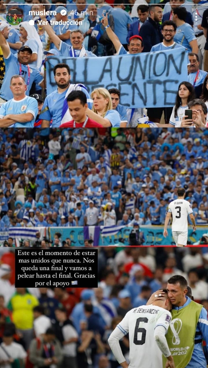 La historia de Instagram de Fernando Muslera tras la derrota de Uruguay. Foto: Captura.