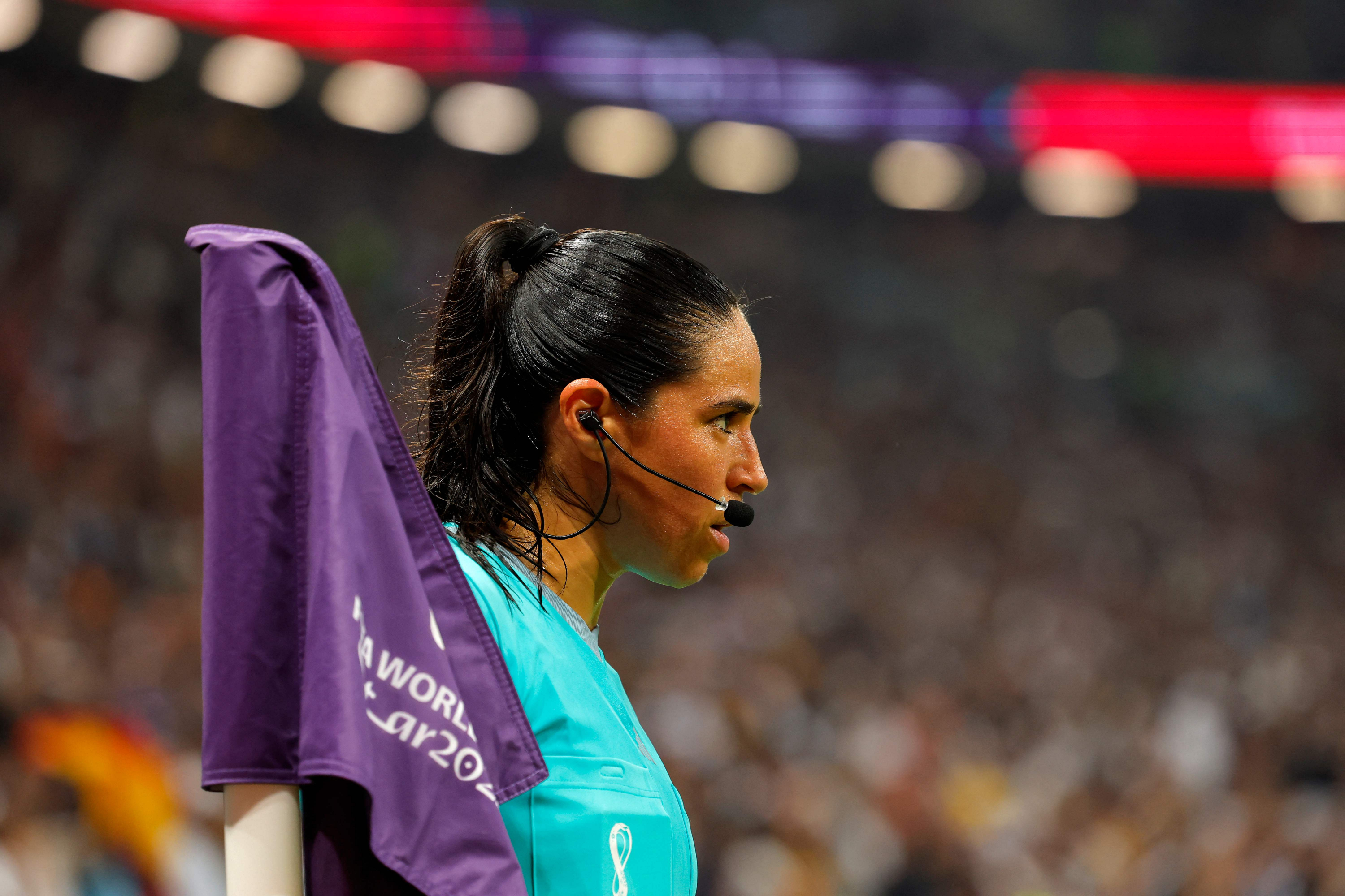 Karen Díaz en el partido de Costa Rica y Alemania. Foto: AFP
